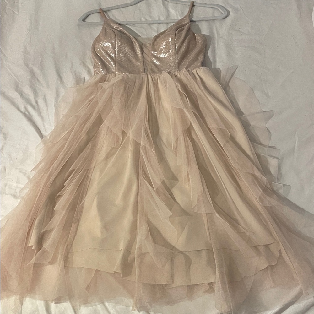 Speechless Shimmering Gold Dress